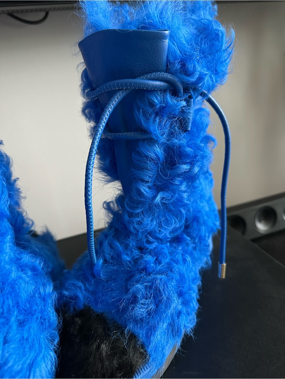 CHANEL Shearling Boots Vibrant Blue NWT Authentic Rare - Picture 6 of 6